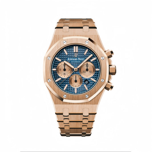 Royal Oak Chrono 26331 RG IPF 1:1 Best Edition Cadran bleu/RG sur bracelet RG A7750 