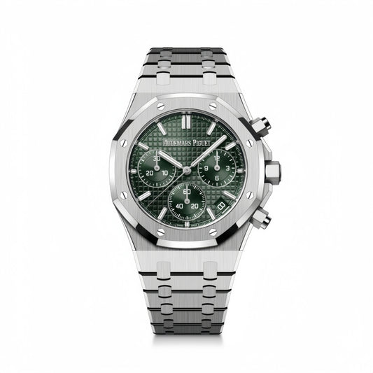 Royal Oak Chrono 26240 SS APSF 1:1 Meilleure édition Cadran vert sur bracelet SS SA4401 Super Clone 