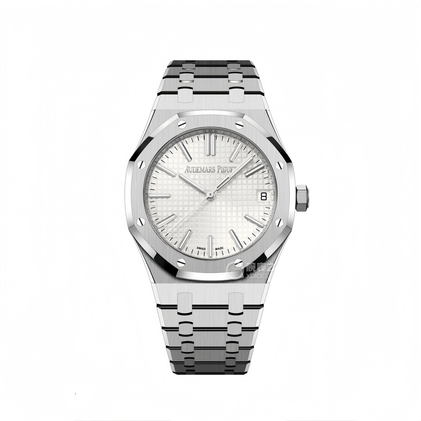 Royal Oak 15510 SS APSF 1:1 Best Edition White Dial on SS Bracelet SA4302 Super Clone V2 (SW Dial)