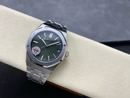 Royal Oak 15510 SS APSF 1:1 Best Edition Green Dial on SS Bracelet SA4302 Super Clone V2 (SW Dial)