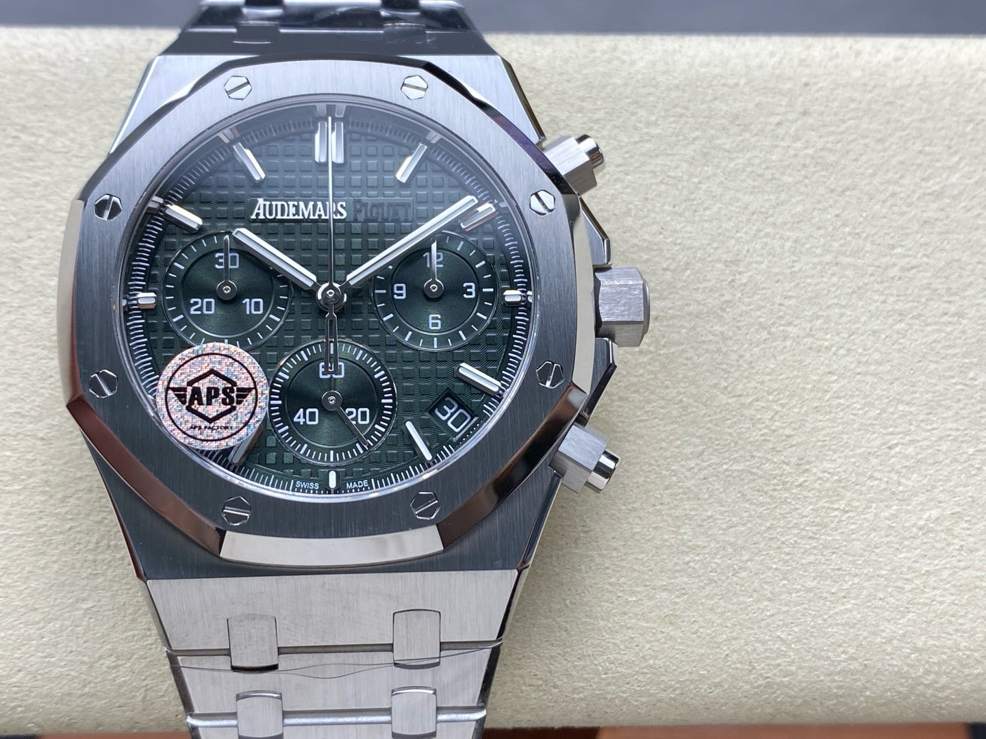 Royal Oak Chrono 26240 SS APSF 1:1 Best Edition Green Dial on SS Bracelet SA4401 Super Clone