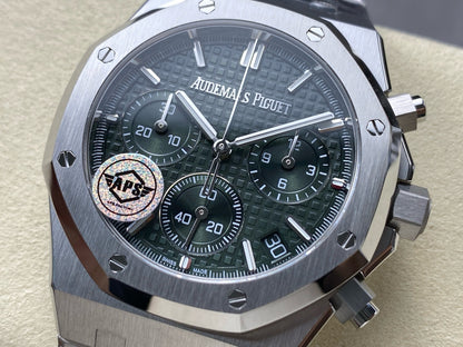 Royal Oak Chrono 26240 SS APSF 1:1 Best Edition Green Dial on SS Bracelet SA4401 Super Clone