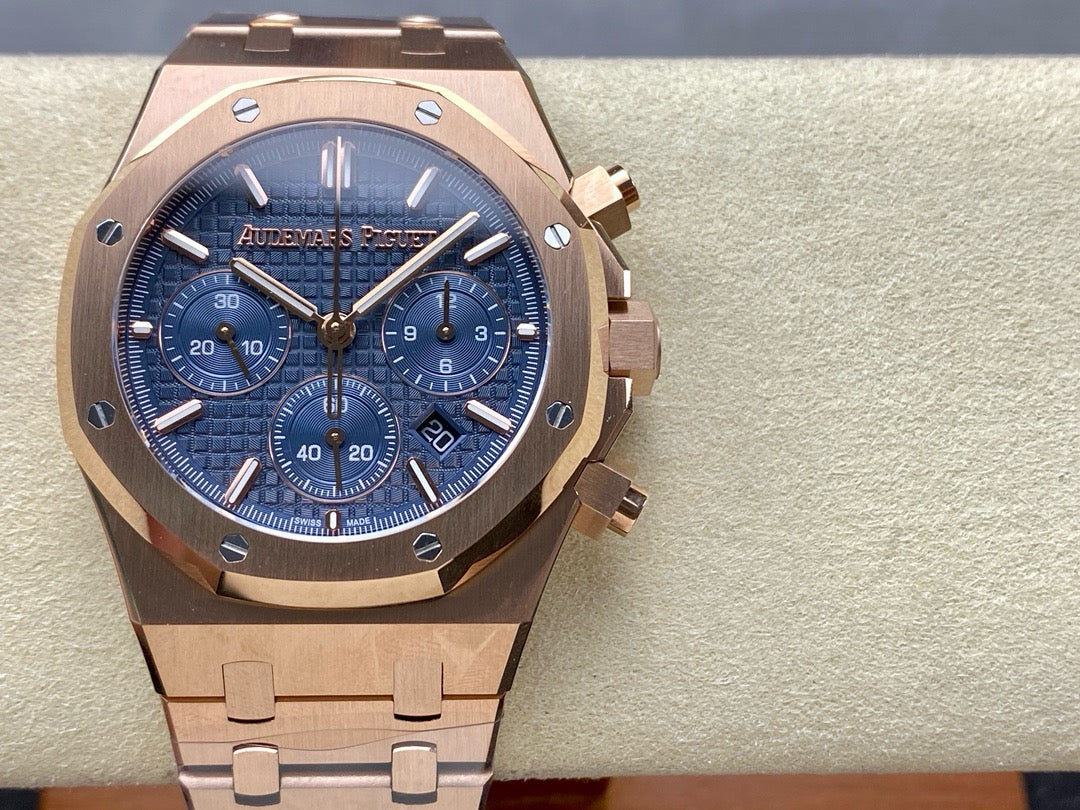 Royal Oak Chrono 26240 RG BF Best Edition Blue Dial on RG Bracelet A7750