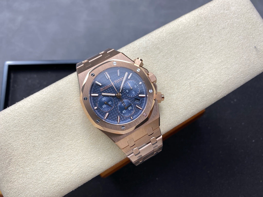 Royal Oak Chrono 26240 RG BF Best Edition Cadran Bleu sur Bracelet RG A7750 