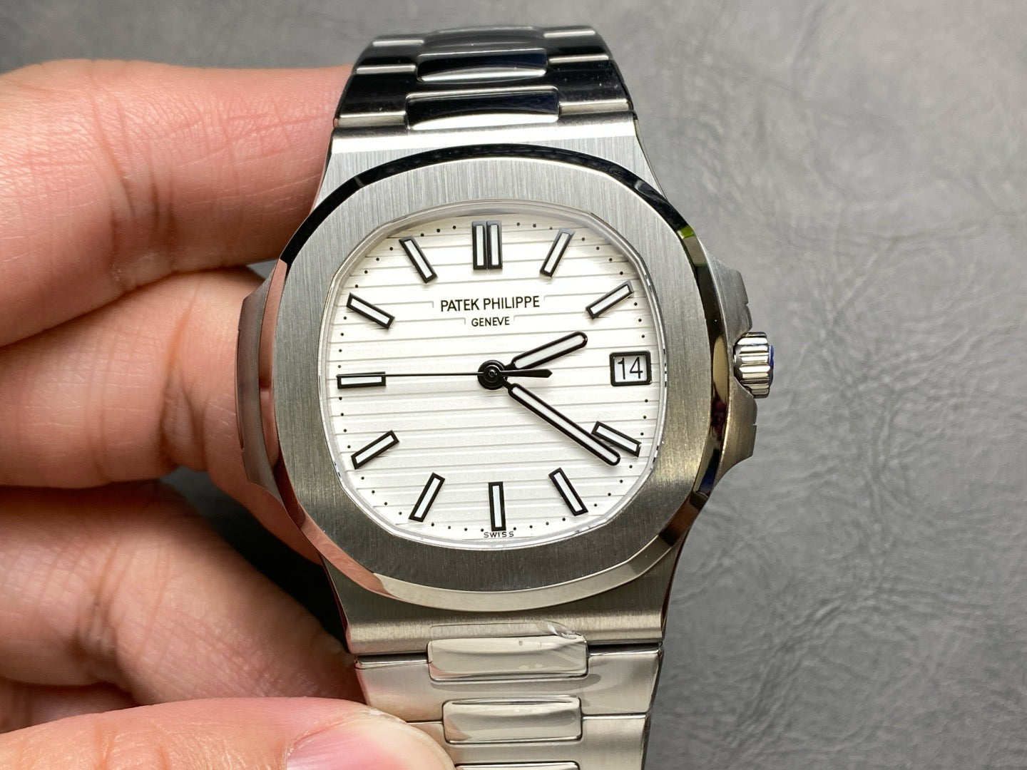 Nautilus 5711/1A 3KF 1:1 Best Edition White Textured Dial on SS Bracelet A324 Super Clone V2