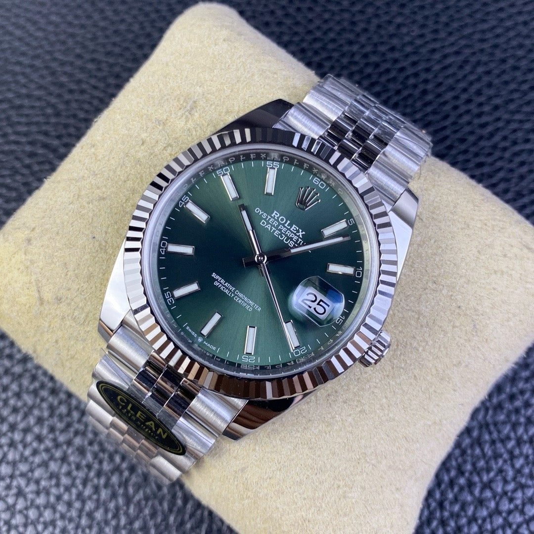 DateJust 41 126334 Clean 1:1 Best Edition 904L Steel Green Dial on Jubilee Bracelet VR3235